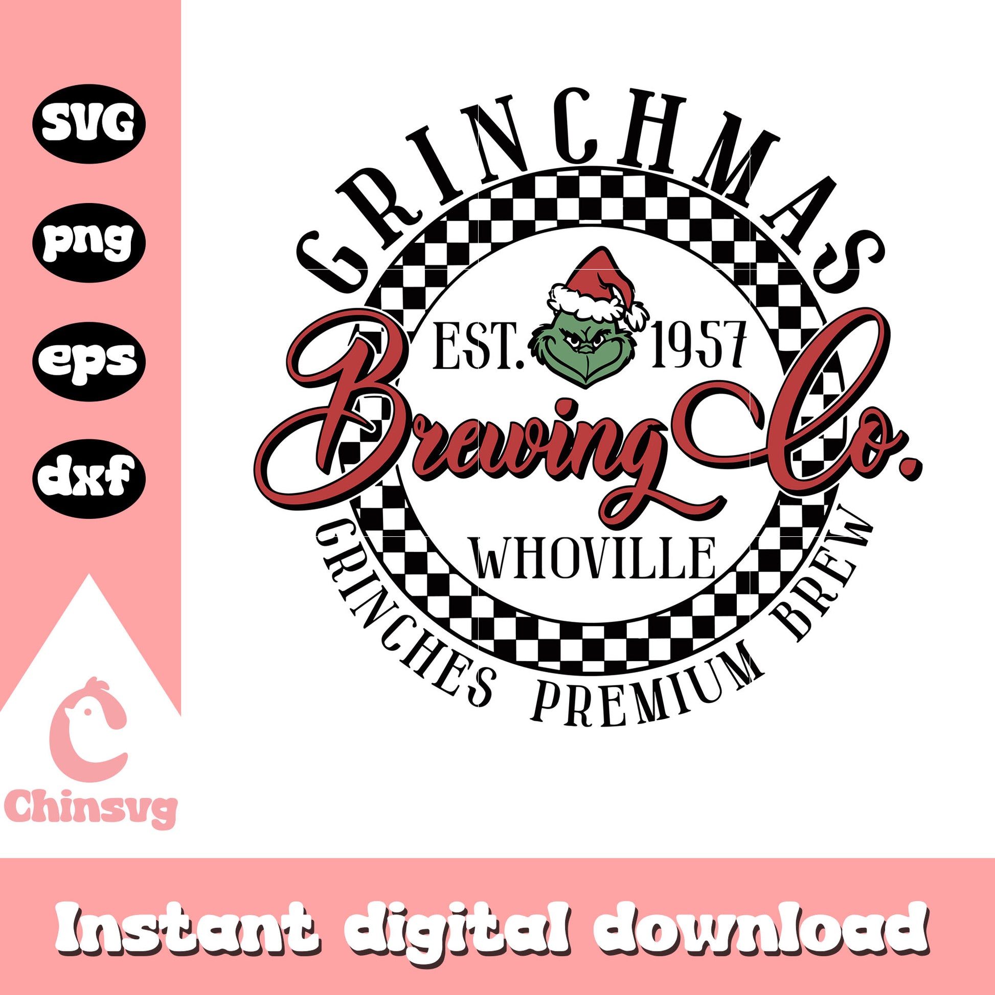 Grinchmas brewing co whoville svg, the grinch svg, brewing co svg