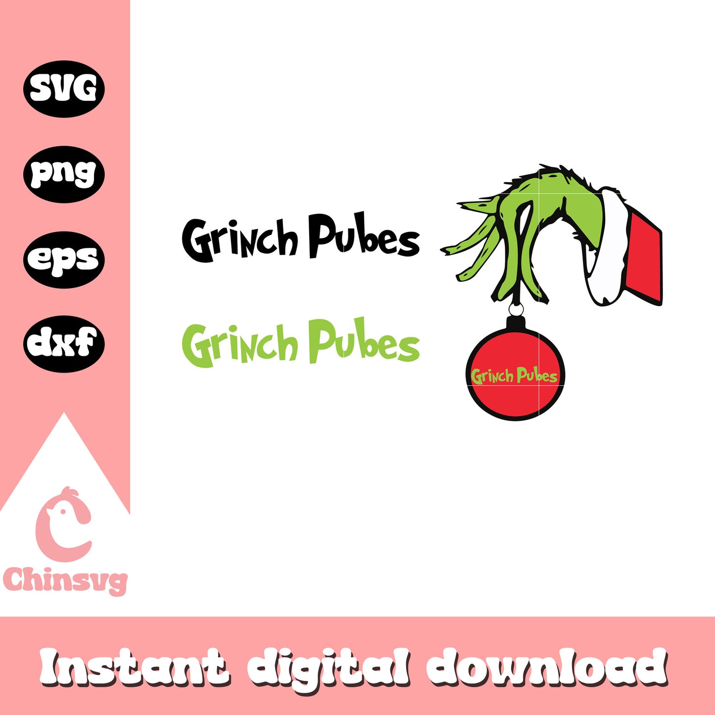 Grinch pubes christmas bauble svg, the grinch svg, cartoon svg