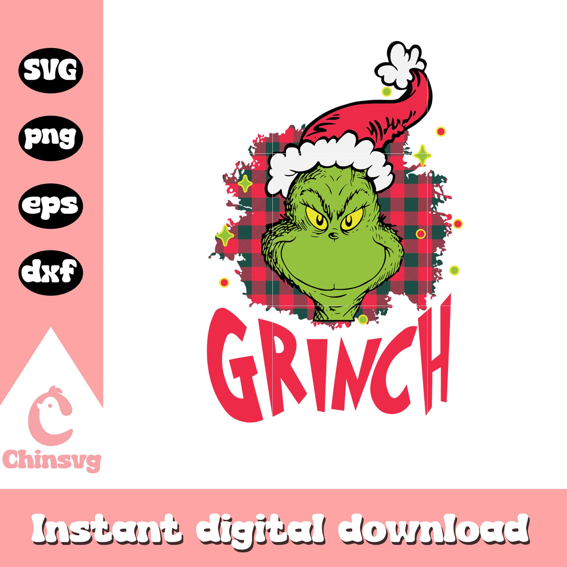 Grinch santa hat character svg, grinch svg, christmas svg