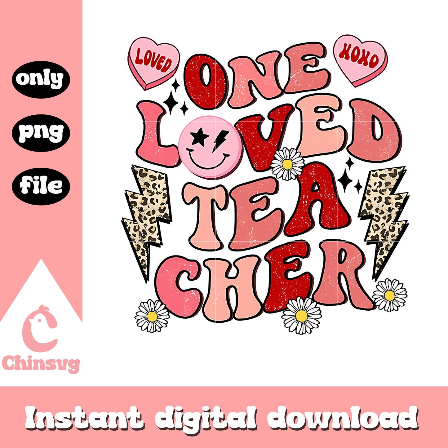 Groovy one loved tea cher png, valentine png, tea cher png