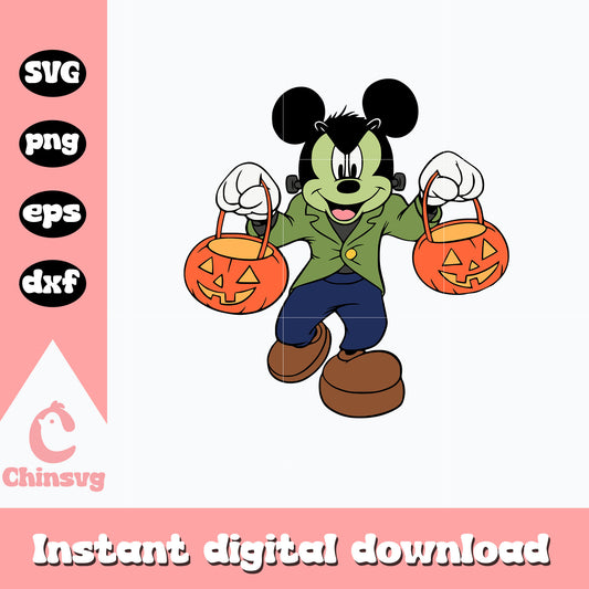 Mickey mouse frankenstein halloween svg, digital download