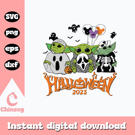 Baby Yoda Horror Halloween Svg, Halloween svg