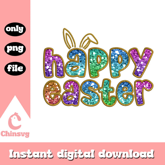 Happy easter font design png, easter day png, font design png