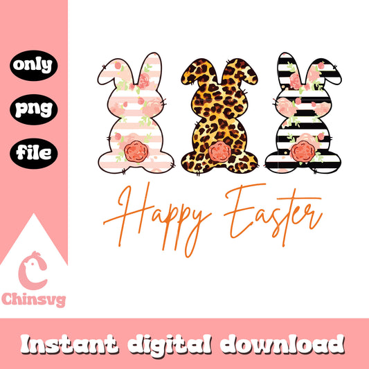 Happy easter leopard logo design png, easter rabbit clipart​ png