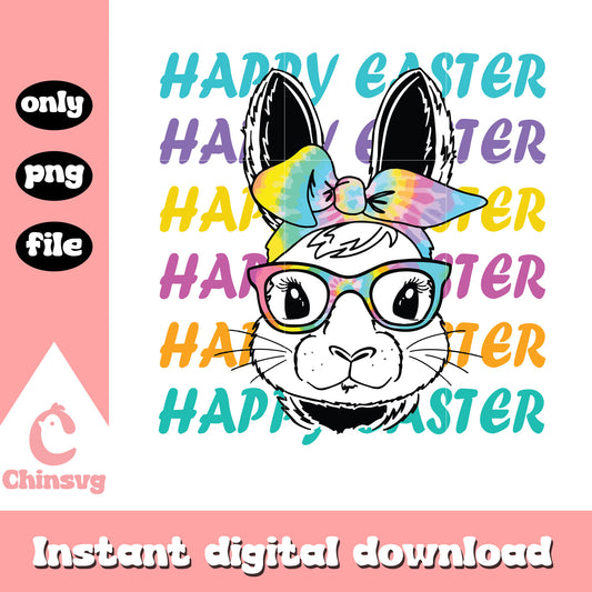 Happy easter rabbit bunny white face png, rabbit easter bunny​ png