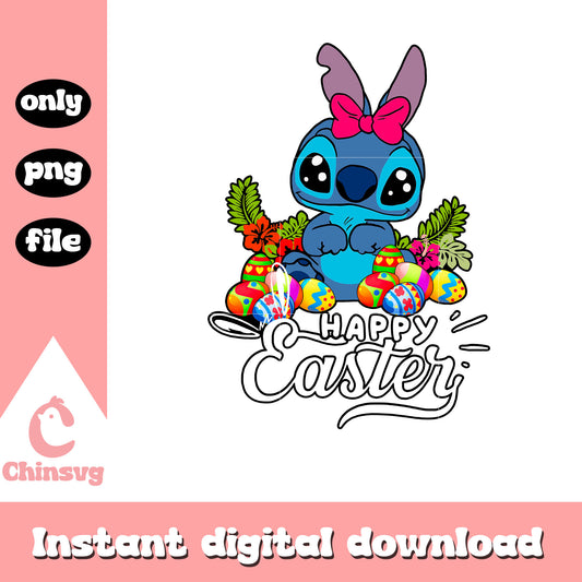 Happy easter stitch bunny costume png, easter day png, disney png