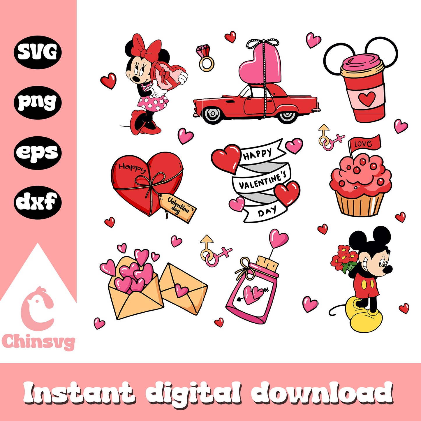 Happy valentines day mickey couple svg, disney valentine svg