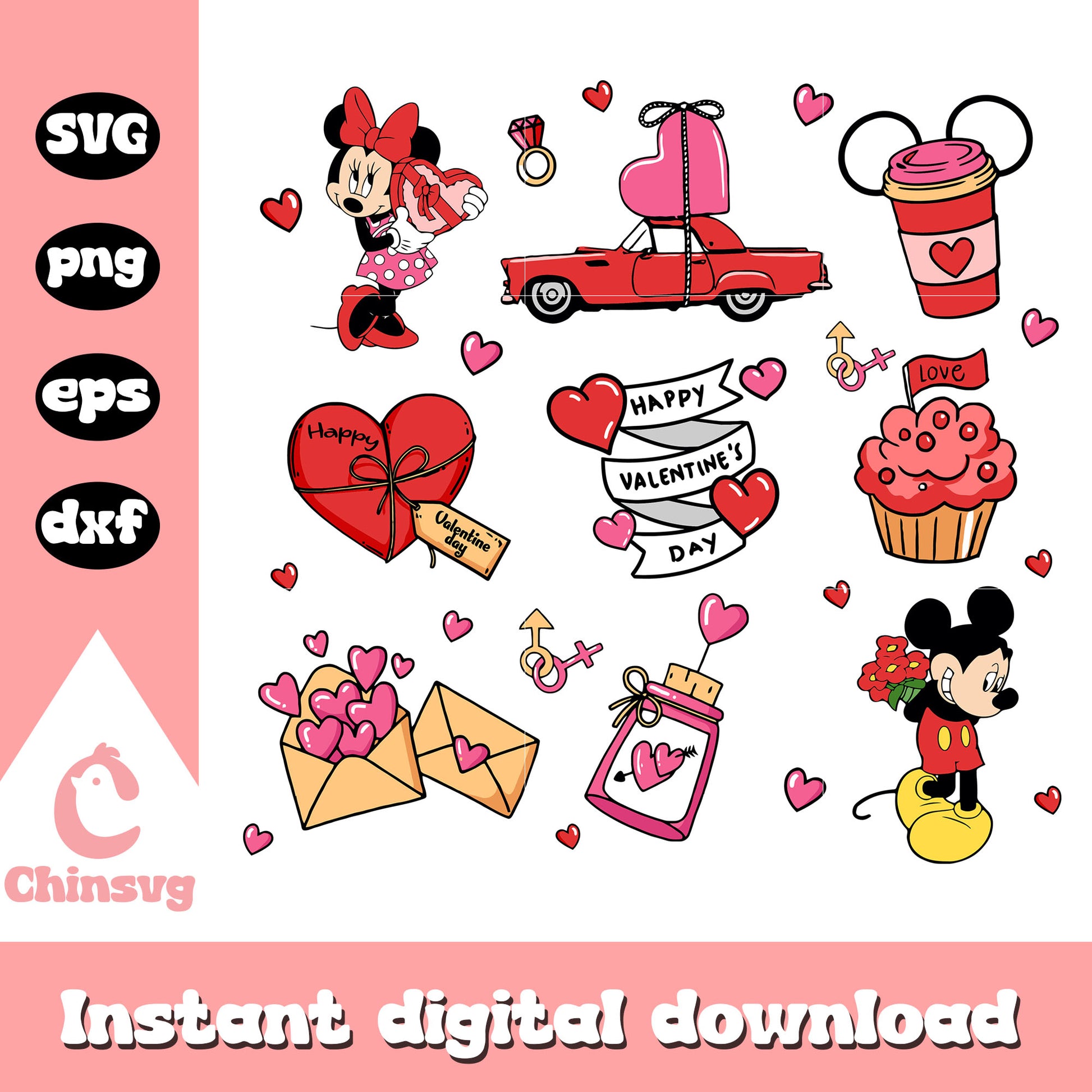 Happy valentines day mickey couple svg, disney valentine svg