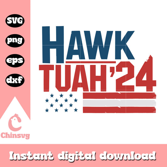 Hawk tuah 24 america logo design svg, hawk tuah logo svg