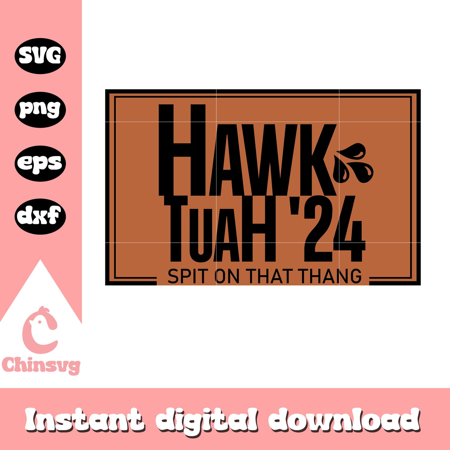 Hawk tuah '24 brown logo design svg, Hawk tuah logo svg