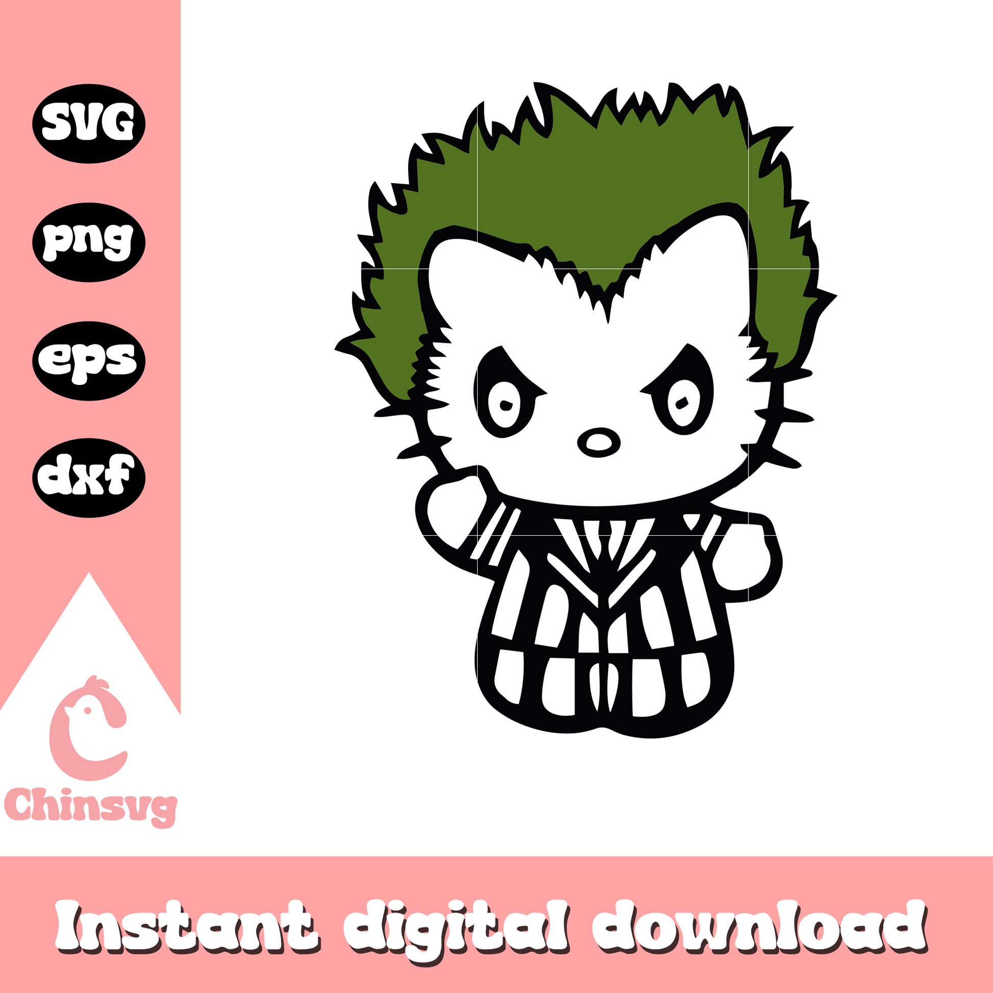 Hello Kitty Beetlejuice costume svg, hello kitty costume svg