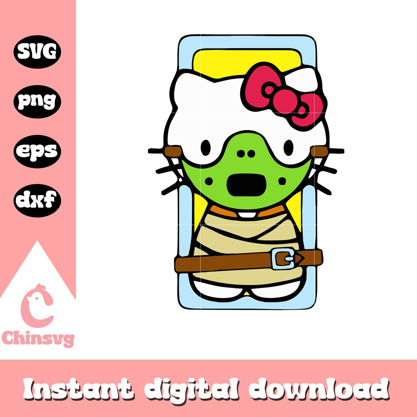 Hello Kitty Jigsaw horror costume svg, hello kitty costume svg