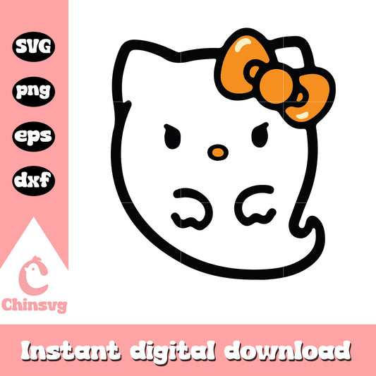 Hello Kitty ghost cute svg, halloween hello kitty svg, halloween svg