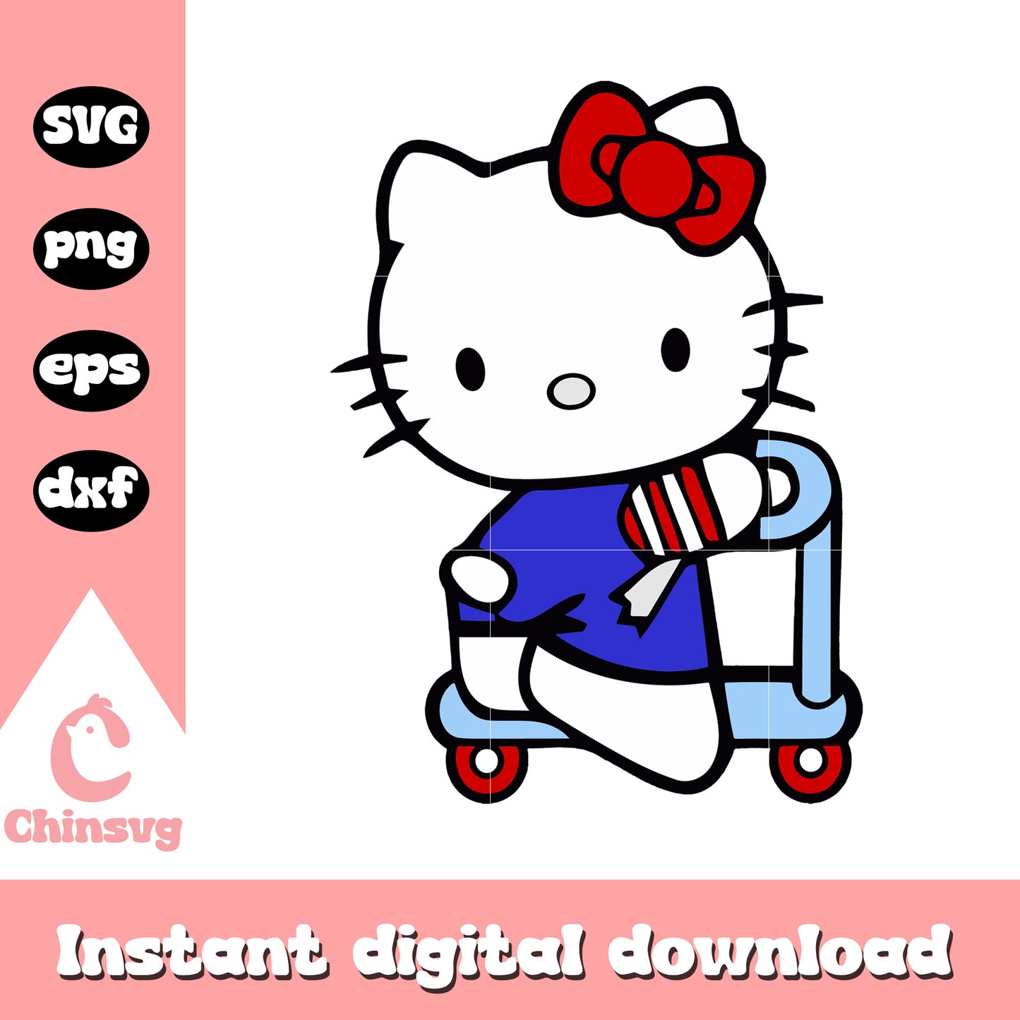 Hello Kitty skateboarding svg, hello kitty svg, sanrio cartoon svg