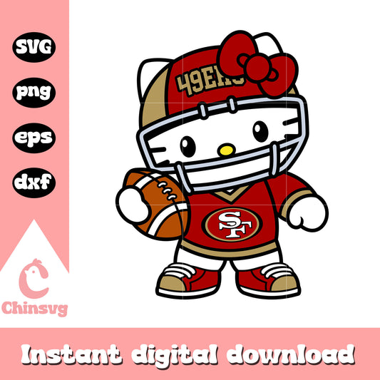 Hello kitty San francisco 49ers football svg, Hello kitty svg