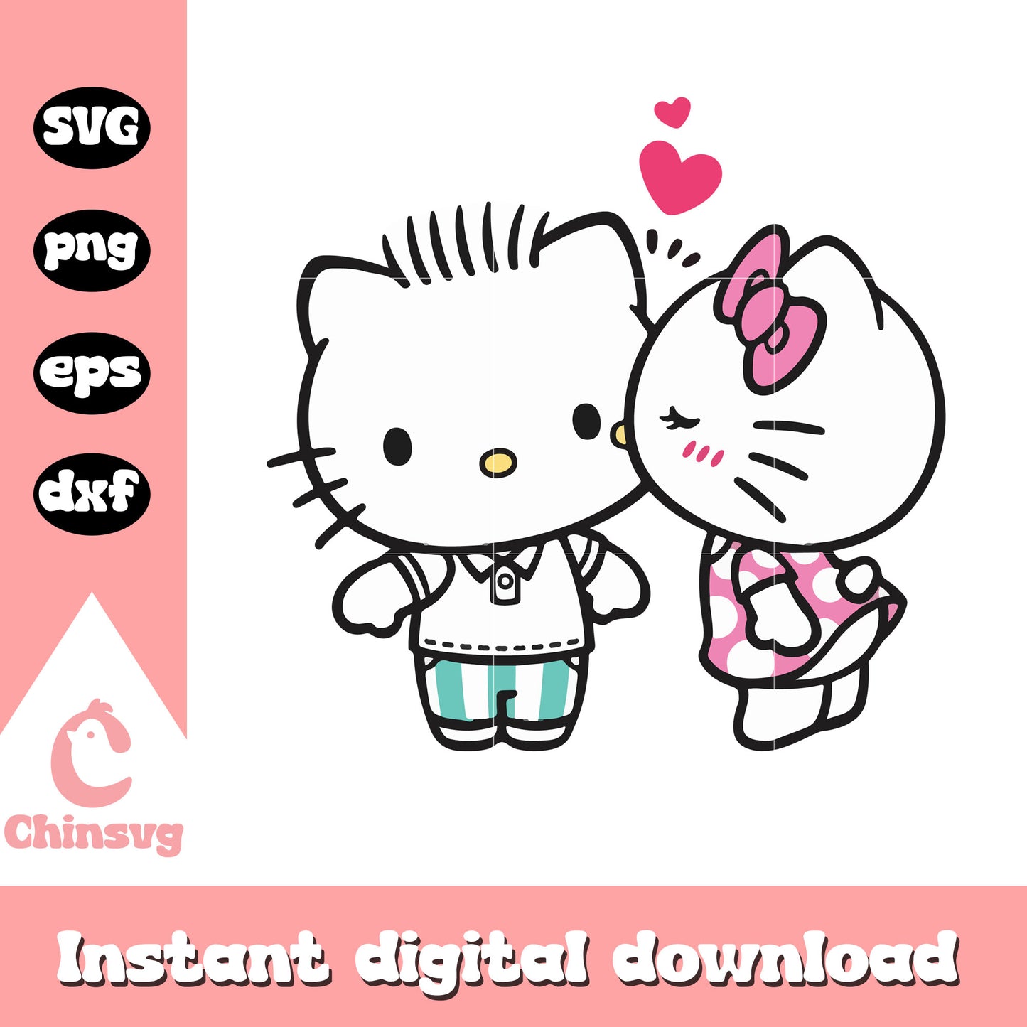 Hello kitty and boyfriends svg, hello kitty sanrio svg, hello kitty svg