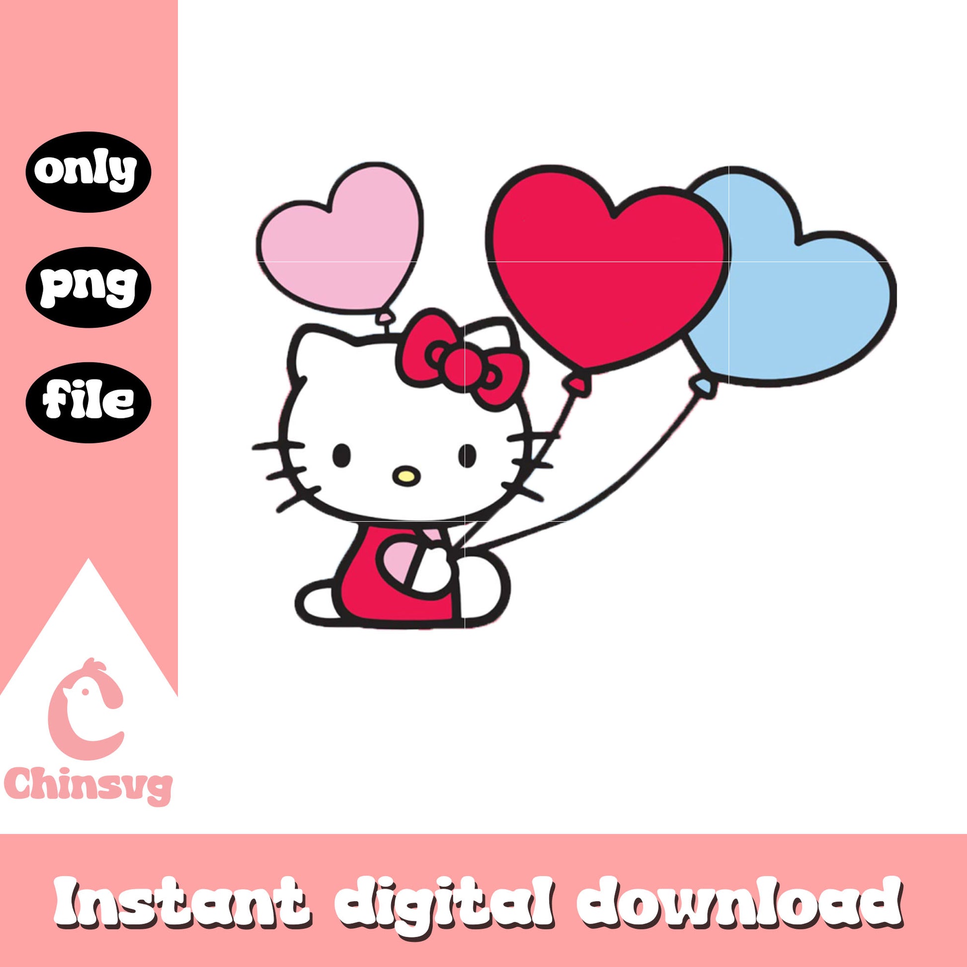 Hello kitty and heart ballons png, hello kitty cat png, hello kitty png