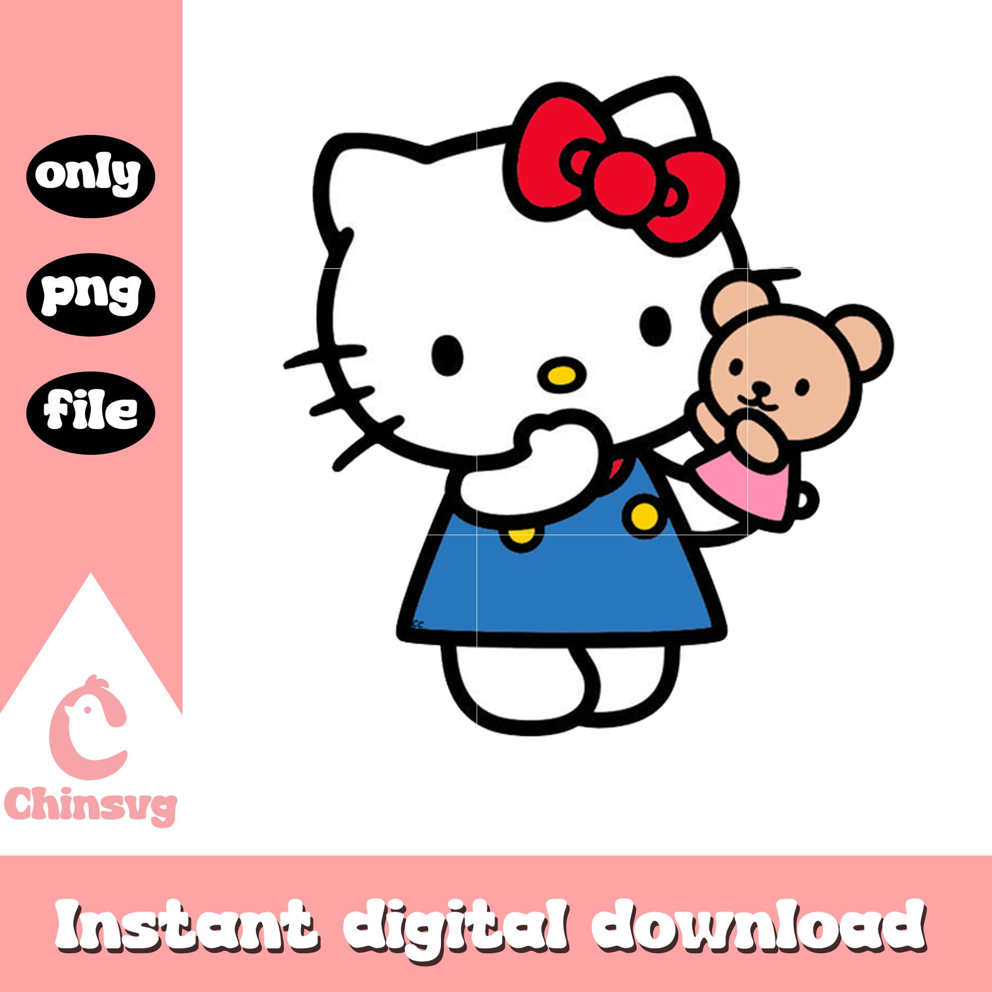 Hello kitty and her teddy png, cartoon hello kitty png, hello kitty png