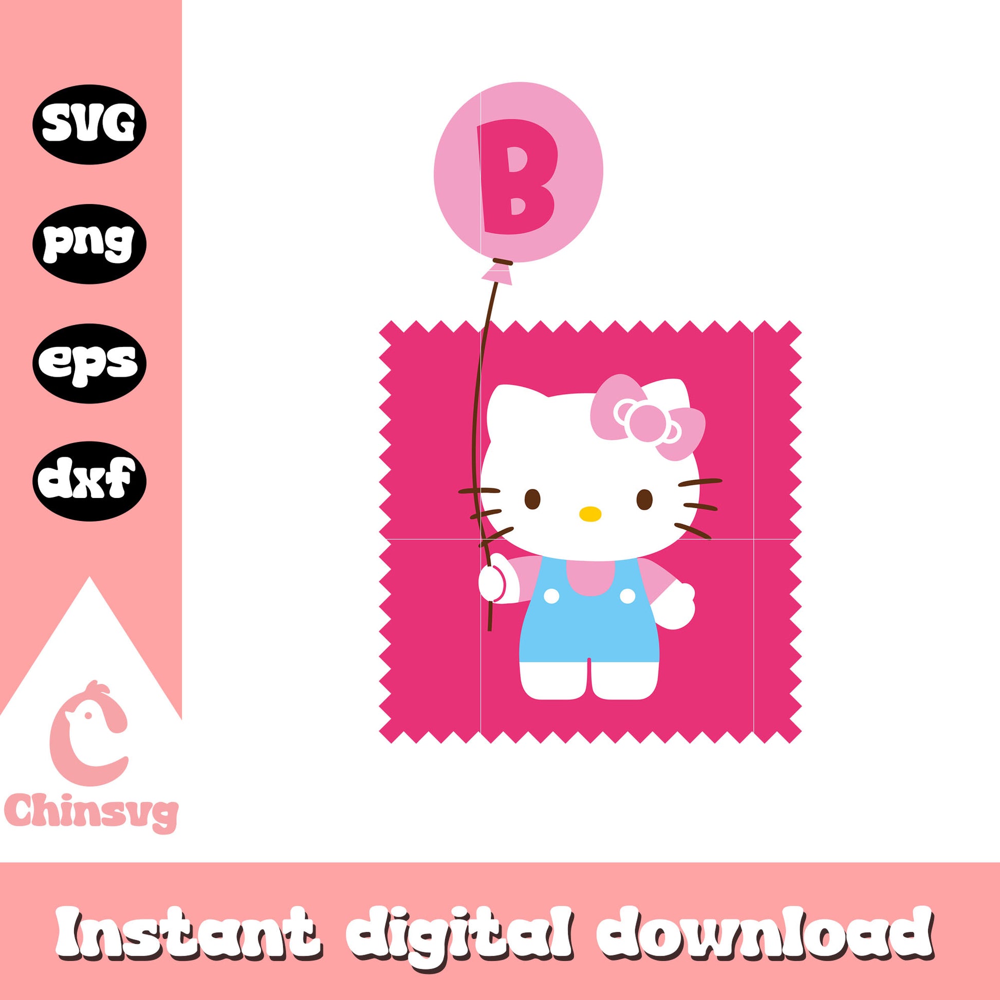 Hello kitty b alphabet stamp svg, hello kitty stamps​ svg