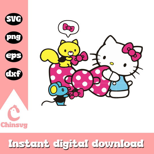 Hello kitty bow tie design svg, hello kitty svg, sanrio cartoon svg