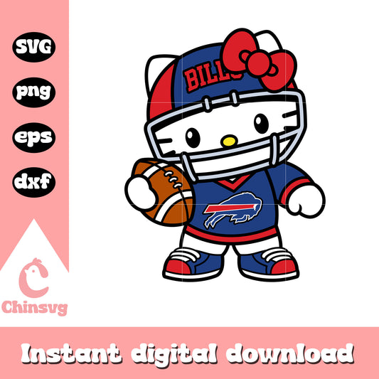 Hello kitty buffalo bills football svg, sanrio cartoons svg