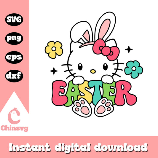 Hello kitty bunny easter svg, hello kitty svg, easter svg