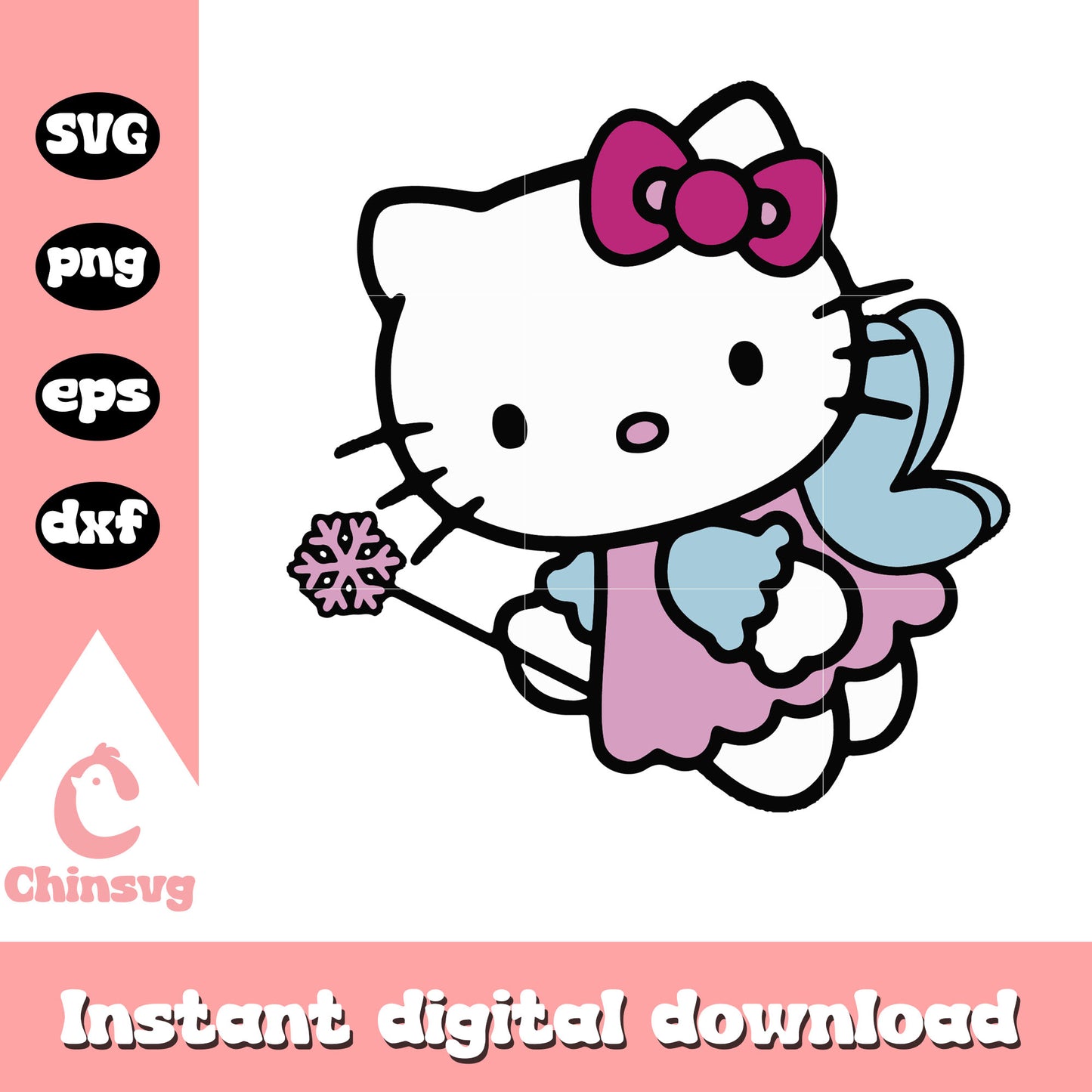 Hello kitty butterfly flying svg, sanrio hello kitty svg