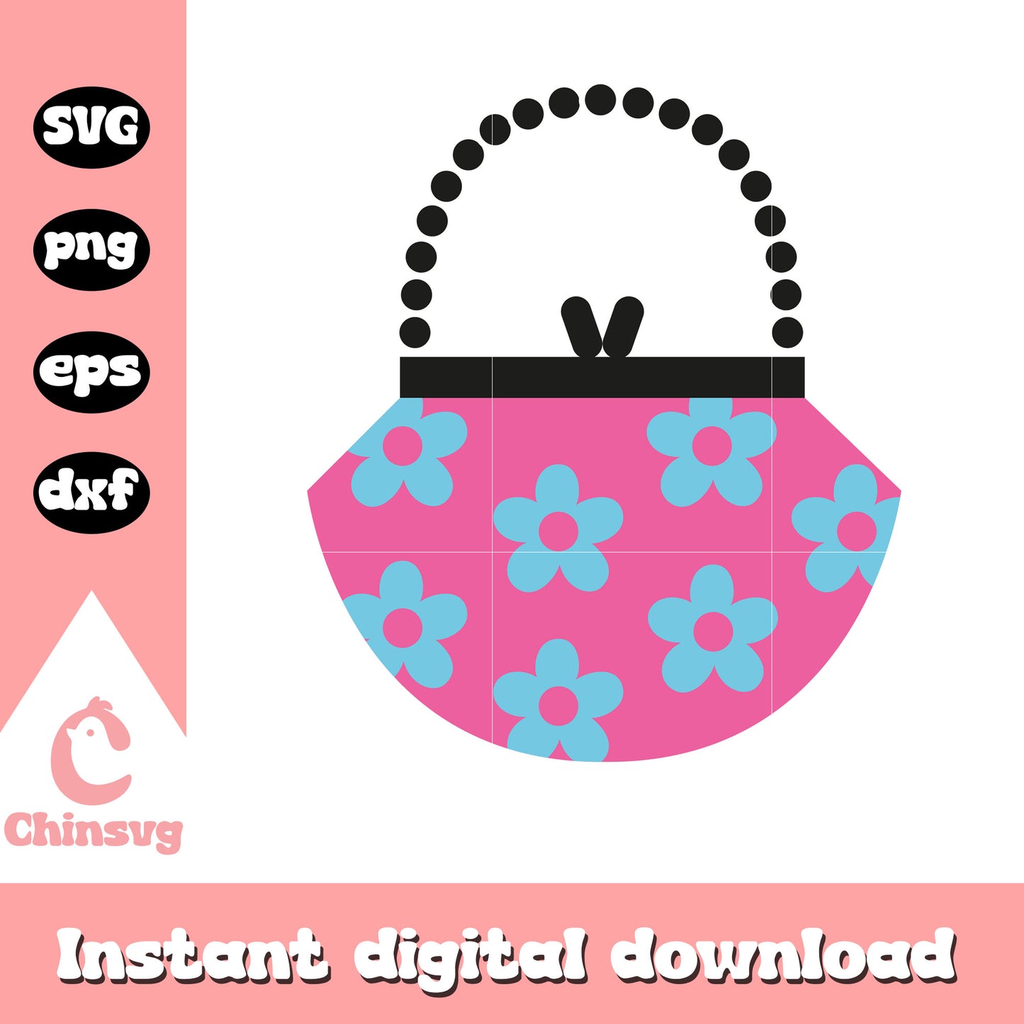 Hello kitty cartoon bag design svg, pink hello kitty svg