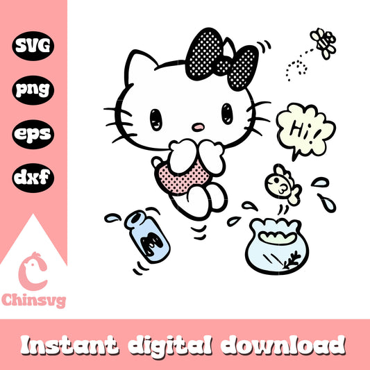 Hello kitty cartoon cute design svg, cute sanrio hello kitty svg