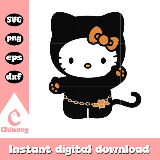 Hello kitty cat black design svg, hello kitty svg, sanrio cartoon svg