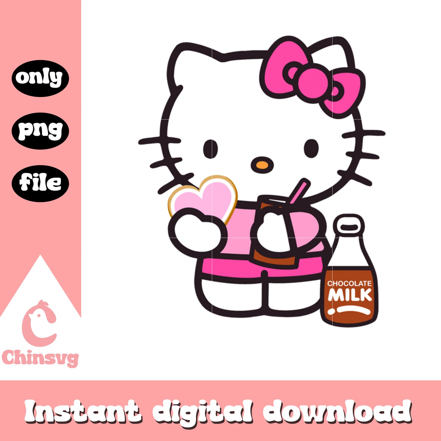 Hello kitty chocolate milk png, hello kitty cat png, love kitty png