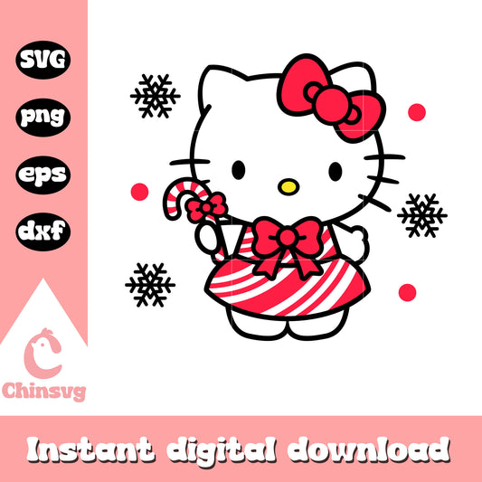 Hello kitty christmas candy svg, hello kitty christmas svg