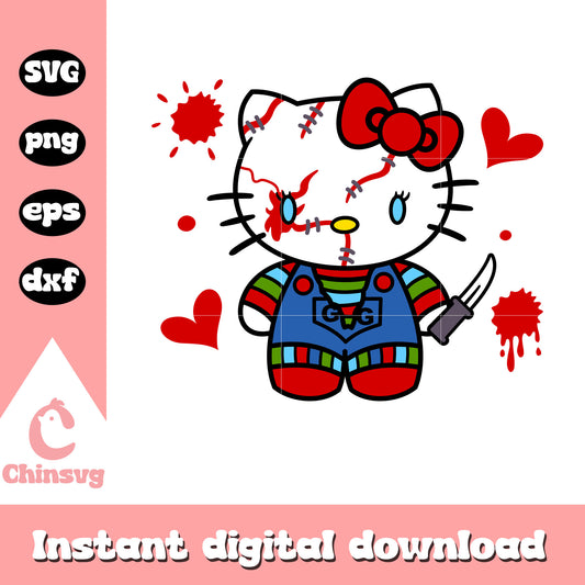 Hello kitty chucky horror svg, hello kitty horror, sanrio svg