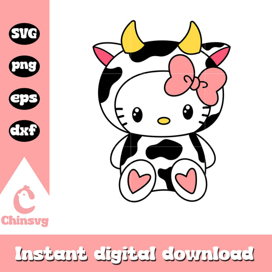 Hello kitty cow design svg, hello kitty svg, sanrio svg