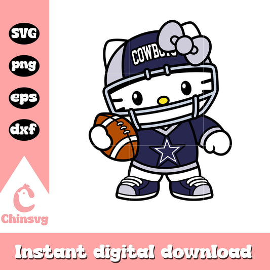 Hello kitty dallas cowboys football svg, sanrio svg, dallas cowboys svg