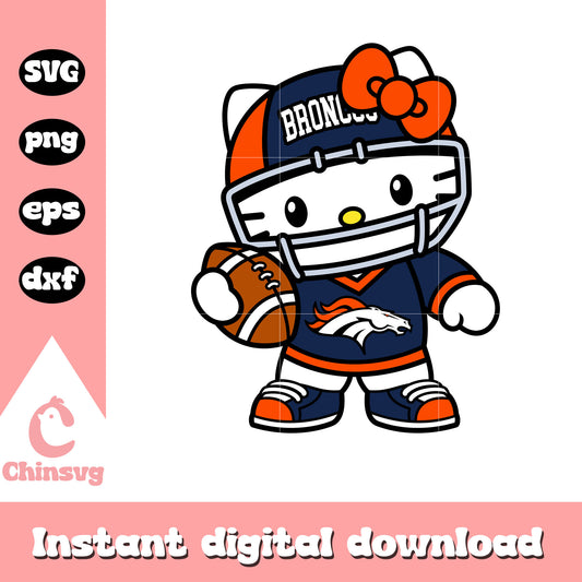 Hello kitty denver broncos football svg, denver broncos​ svg