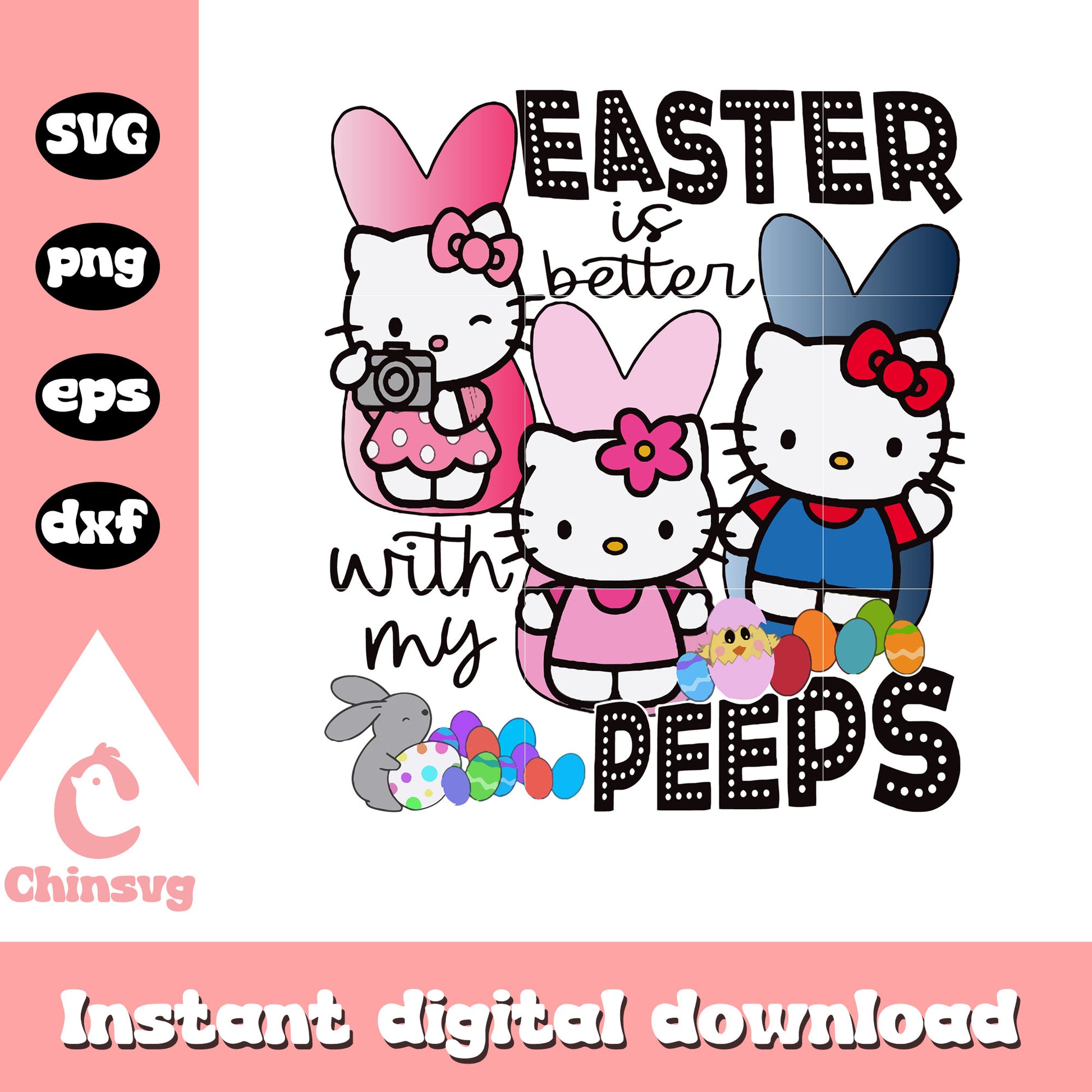 Hello kitty easter is better svg, hello kitty easter svg