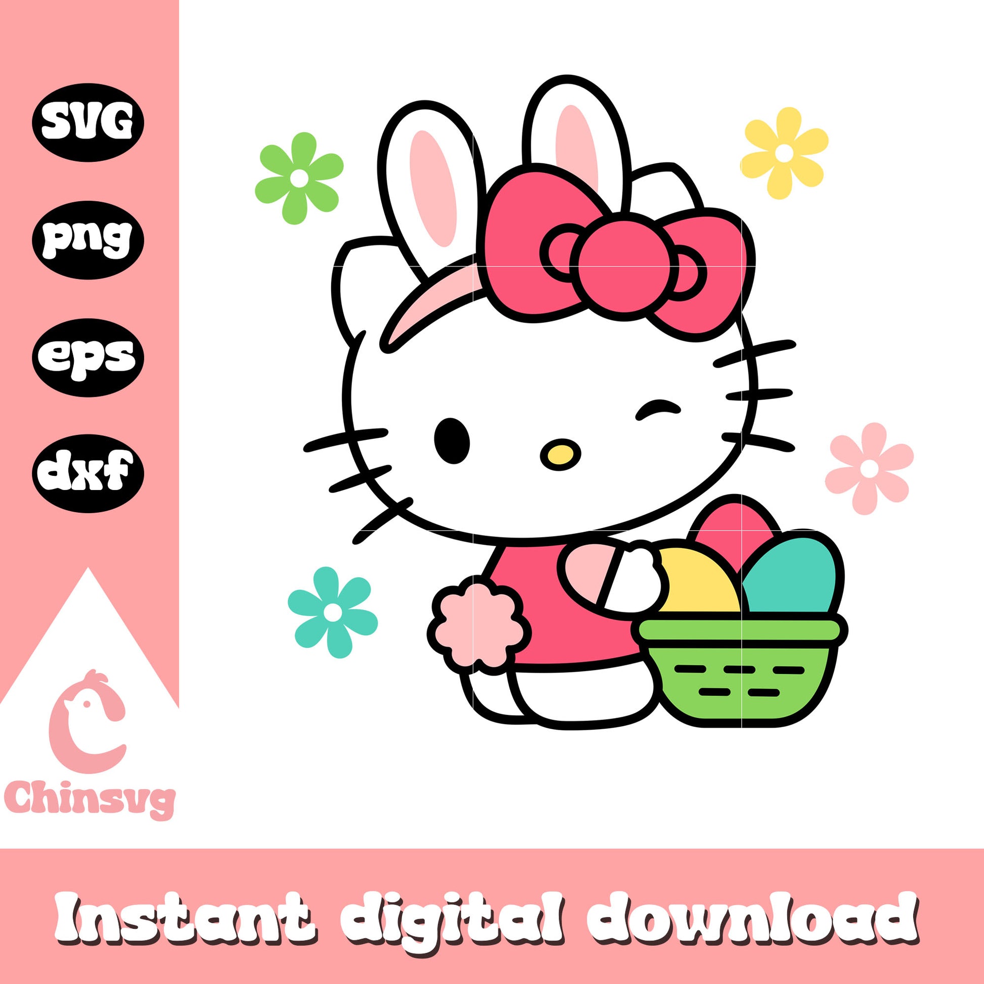 Hello kitty easter svg, sanrio hello kitty svg, easter svg