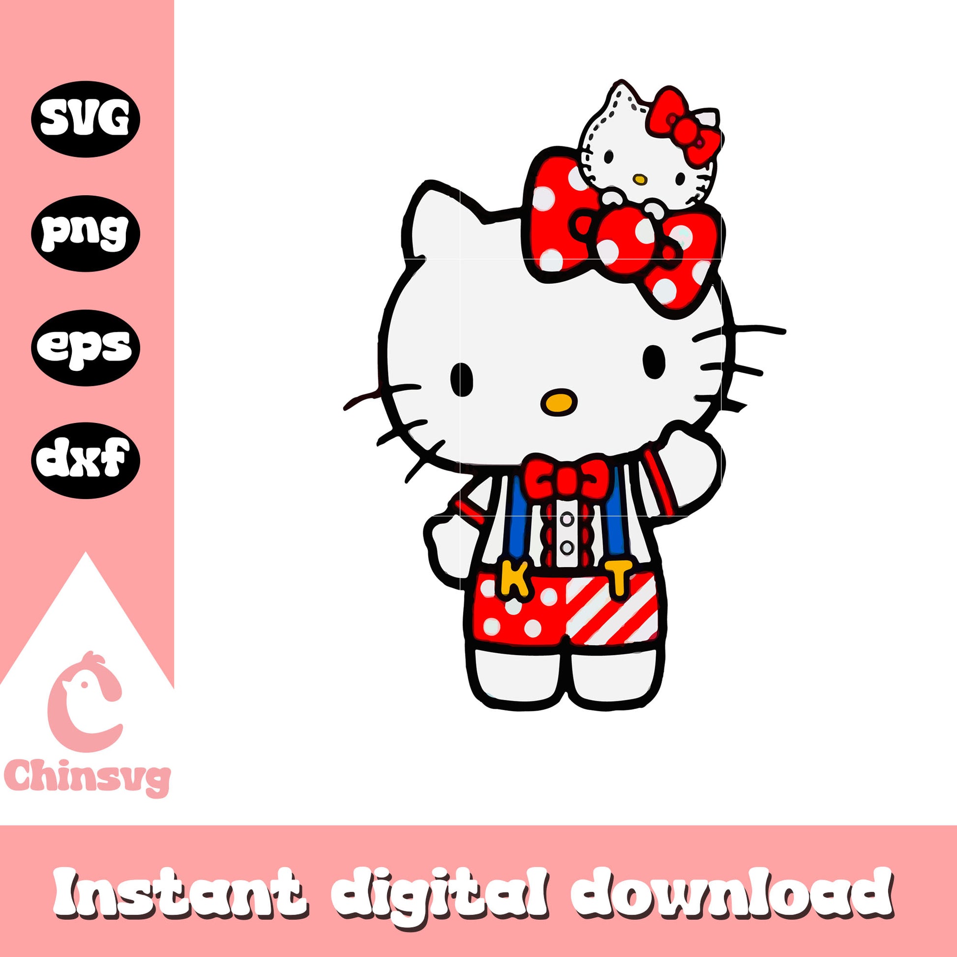 Hello kitty funny costume svg, hello kitty costume svg, kitty cat svg