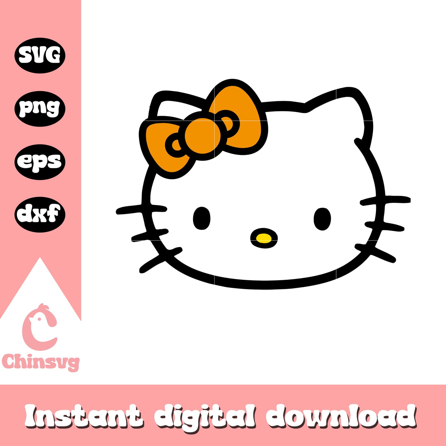 Hello kitty head bow tie svg, hello kitty bow tie​ svg, kitty cat svg