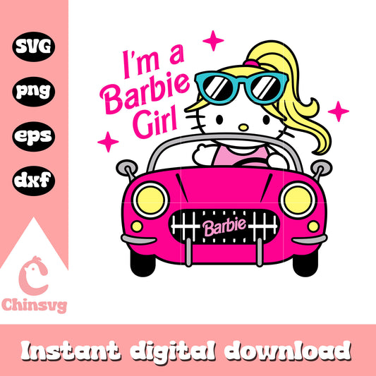 Hello kitty i'm a barbie girl svg, barbie hello kitty, sanrio svg