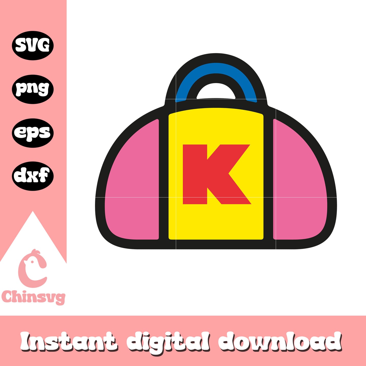 Hello kitty k fashion bag svg, hello kitty bag​ svg, kitty cat svg