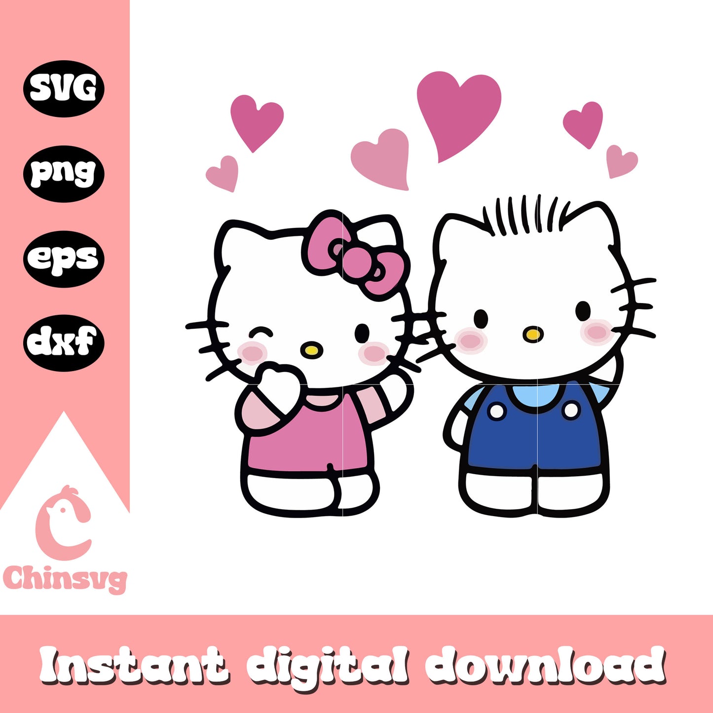 Hello kitty love boyfriends svg, hello kitty sanrio svg, hello kitty svg