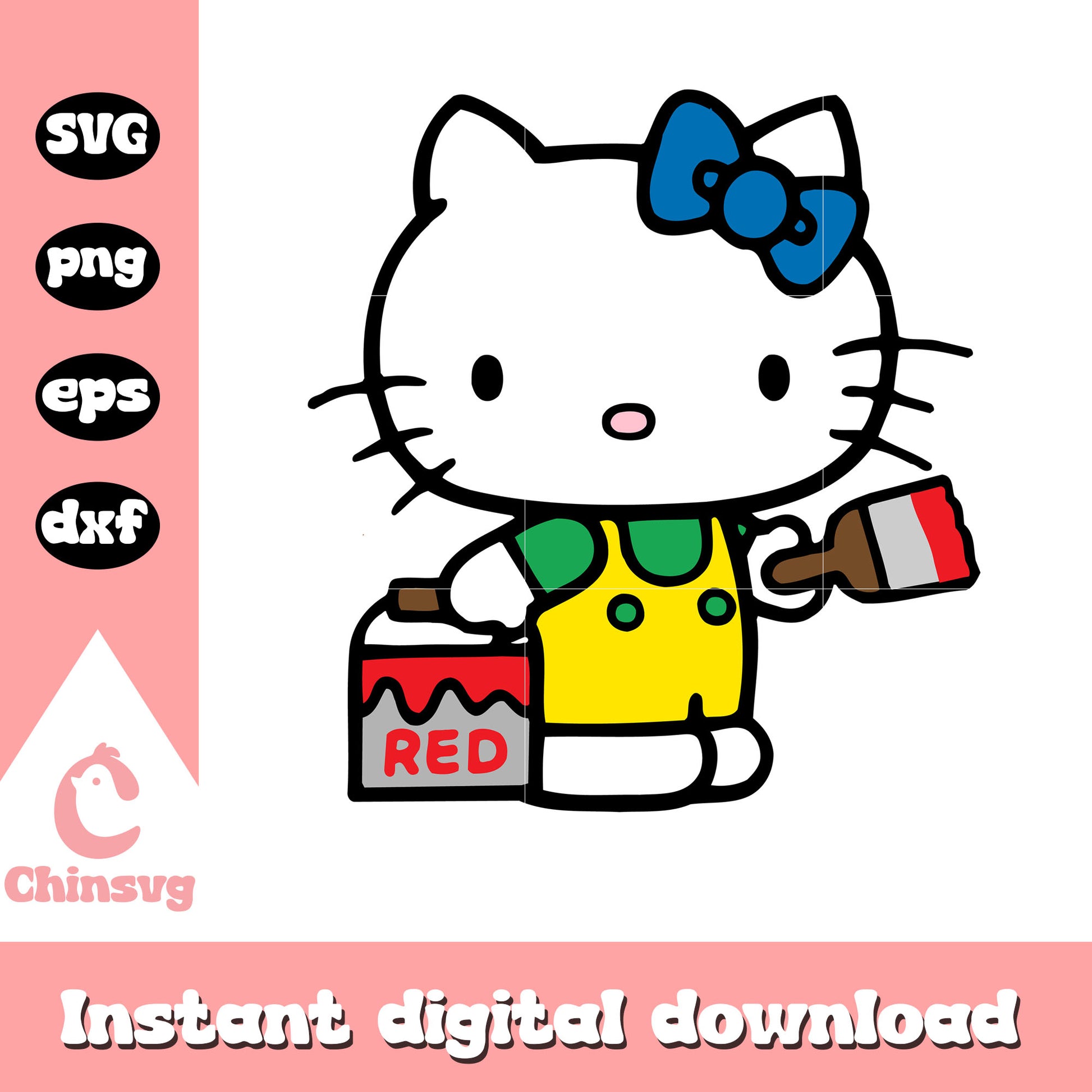 Hello kitty pain the town red svg, hello kitty cartoon svg