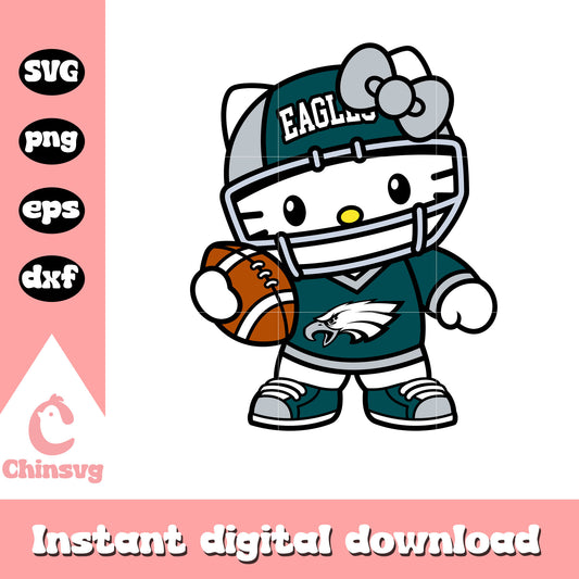 Hello kitty philadelphia eagles football svg, hello kitty svg