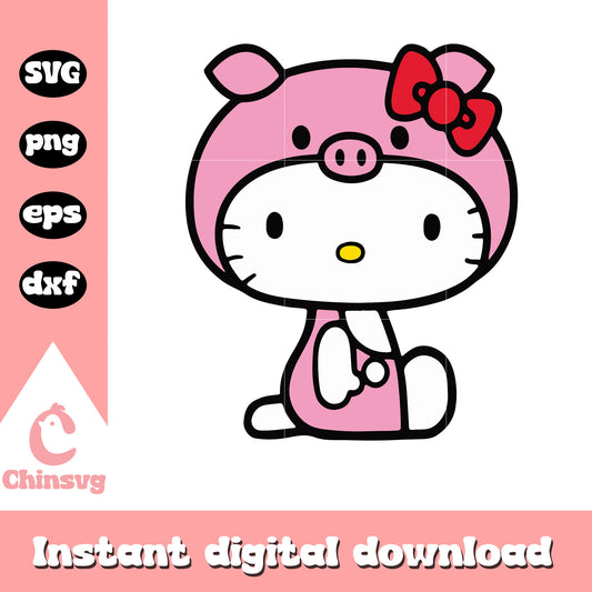 Hello kitty pig design svg, hello kitty svg, sanrio cartoon svg