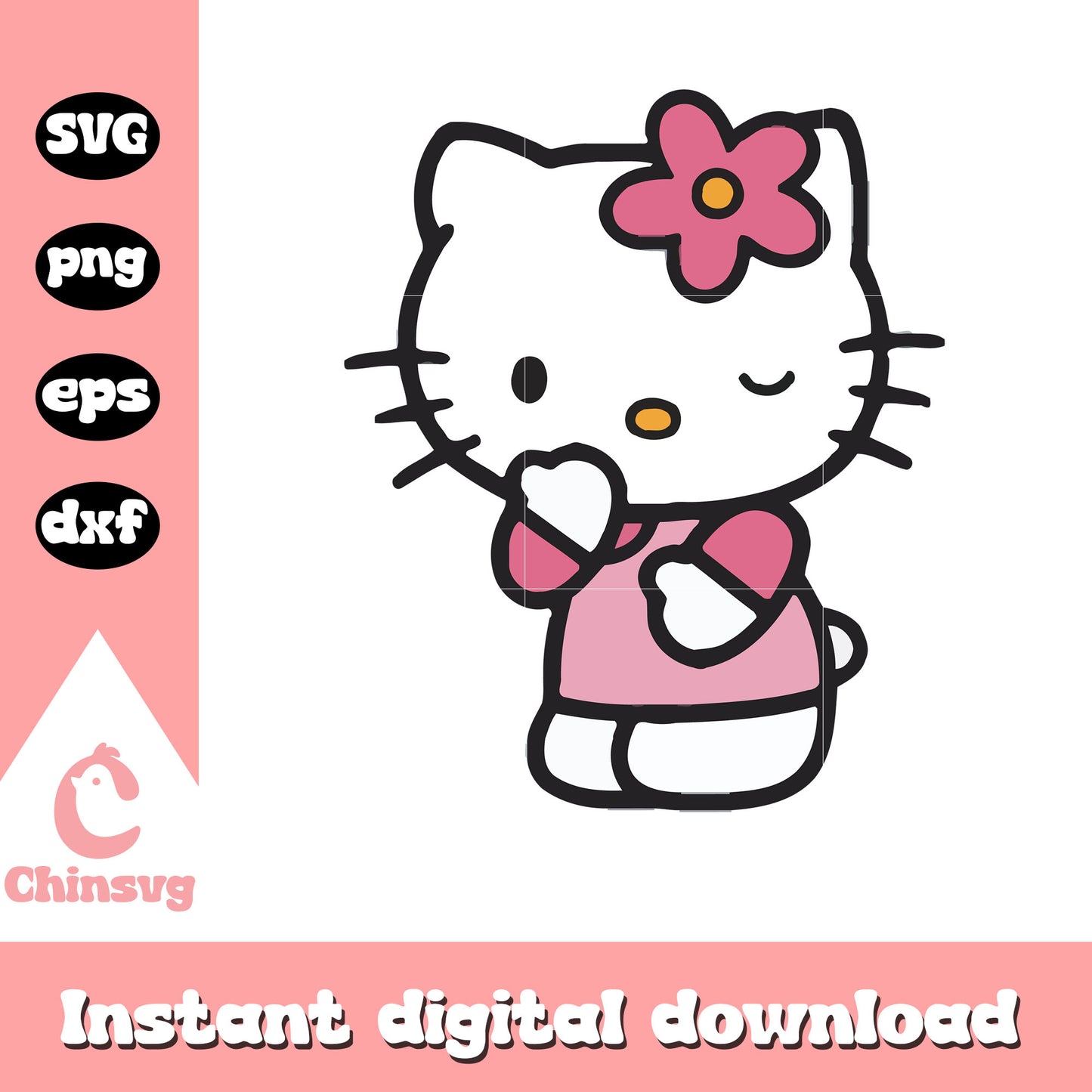 Hello kitty pink cat svg, pink hello kitty svg, hello kitty svg