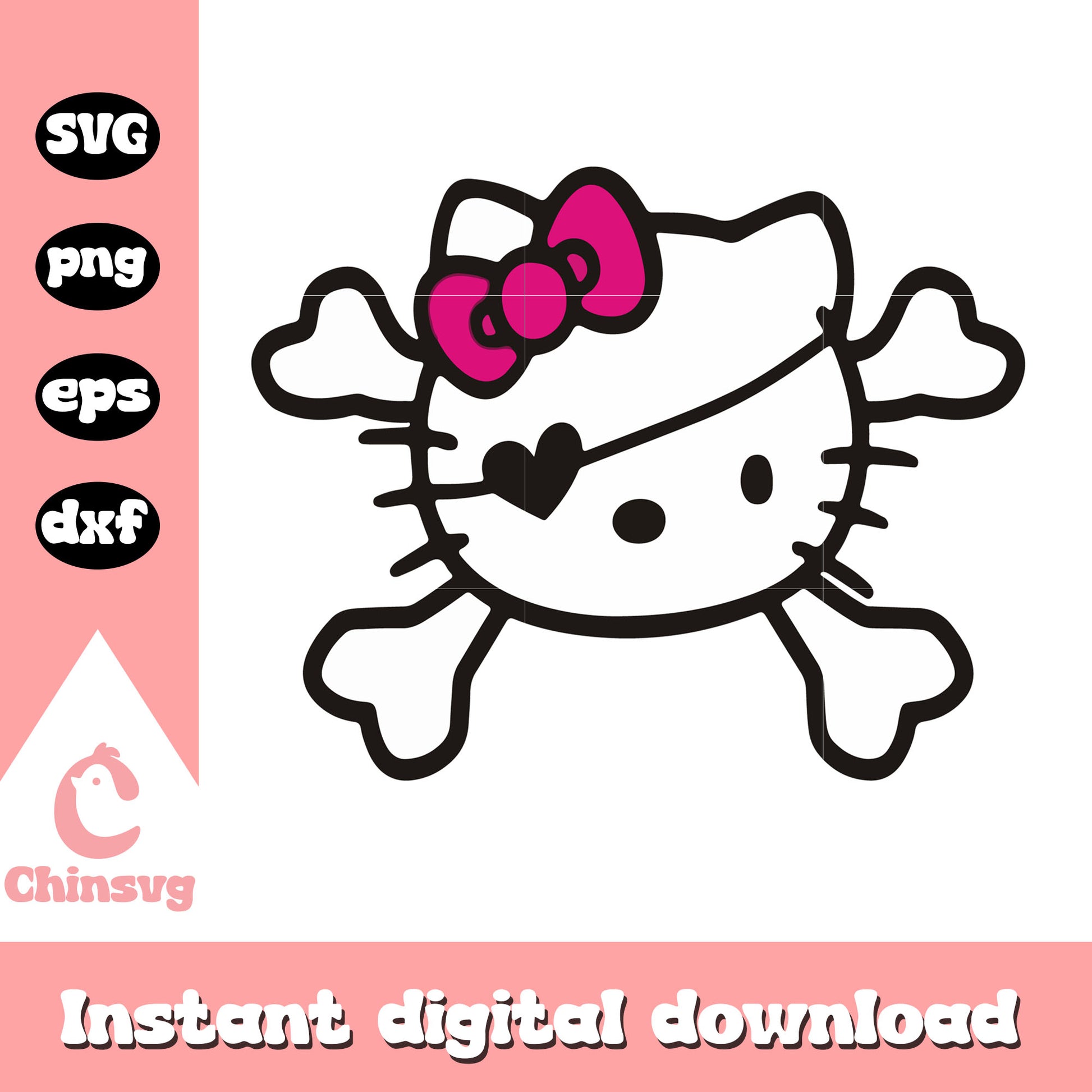 Hello kitty pirates logo svg, hello kitty svg, sanrio cartoon svg