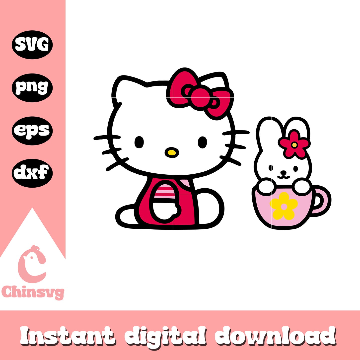 Hello kitty red dress svg file, hello kitty cartoon svg, hello kitty svg