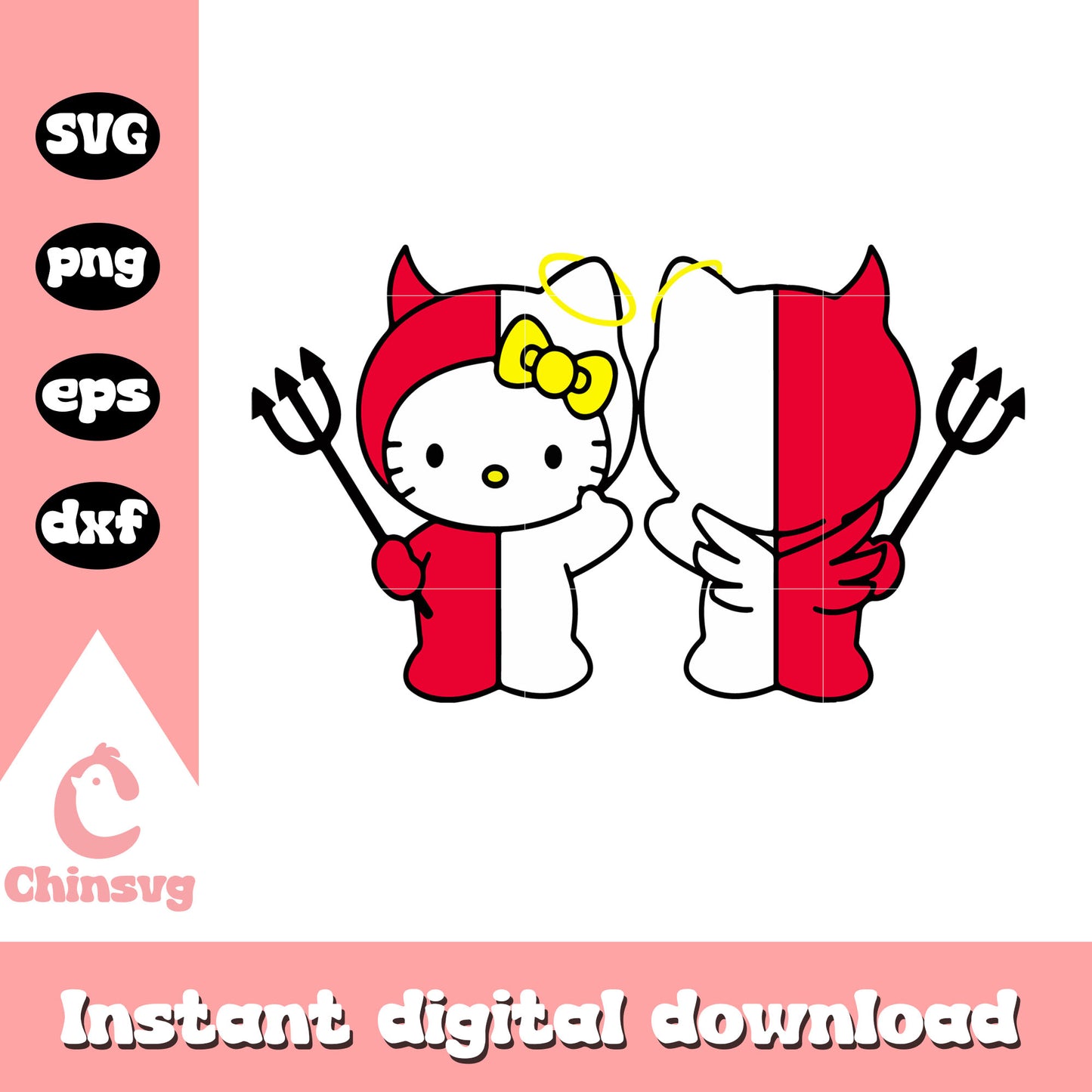 Hello kitty red evil svg, hello kitty svg, sanrio cartoon svg